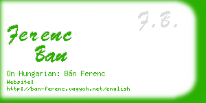ferenc ban business card